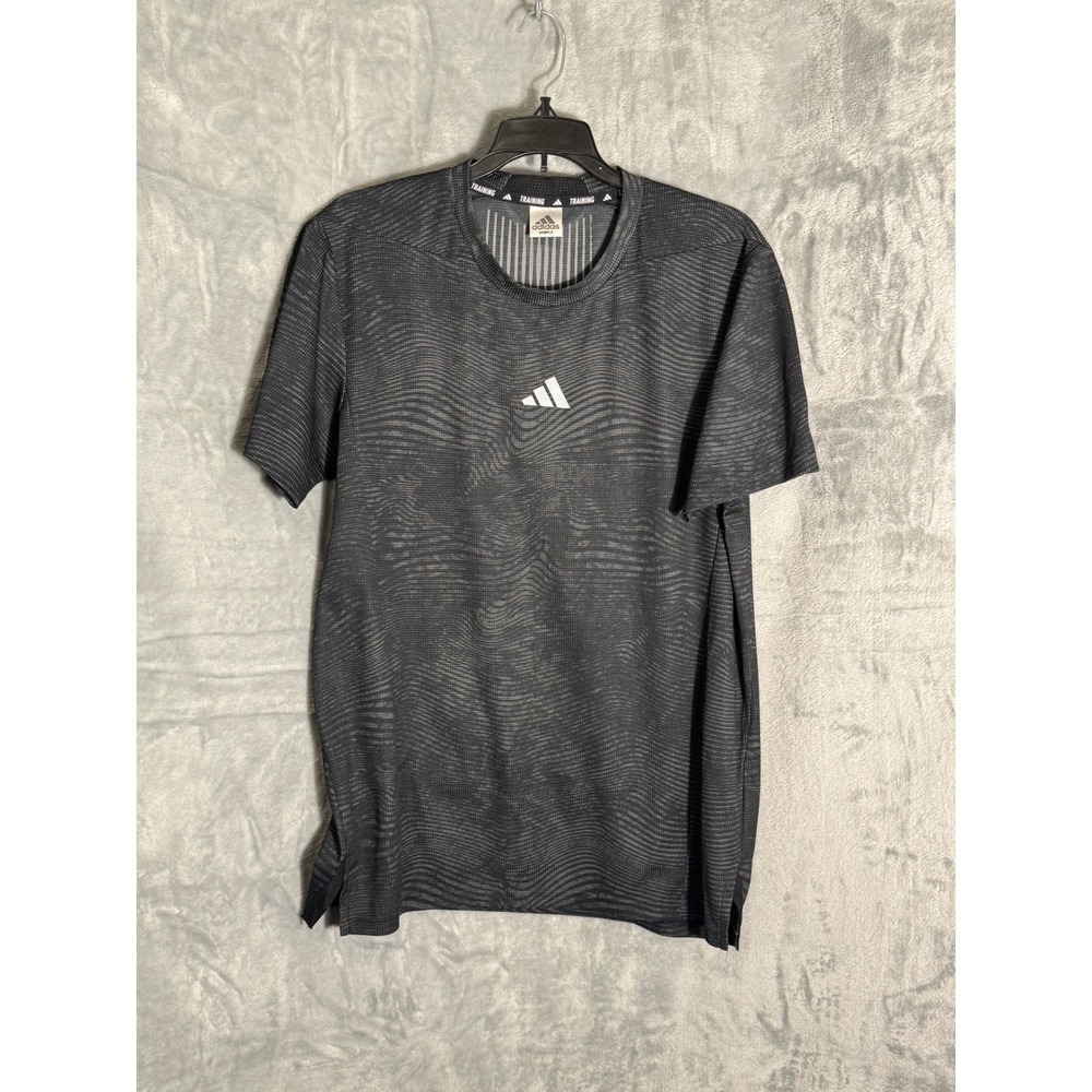 Adidas Training Heat.Rdy Slim Fit Mesh Shirt Gray Black Wave IV6119 Mens Medium
